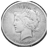 1922 PEACE DOLLAR VF