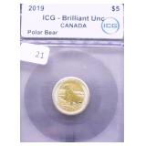 2019 1/10 OZ .9999 GOLD MAPLE LEAF