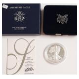 2007 PROOF SILVER EAGLE W BOX PAPERS