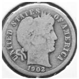 1902 S BARBER DIME G