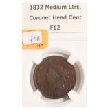 1832 LARGE CENT F