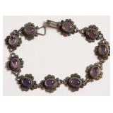 STERLING SILVER AMETHYST BRACELET