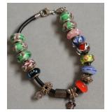 STERLING SILVER GLASS BEADED BRACELET