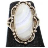 STERLING SILVER QUARTZ STONE RING