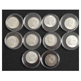 10 40 % SILVER HALF DOLLARS