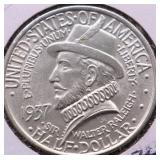 1937 GEM BU ROANOKE HALF DOLLAR