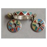 STERLING SILVER TURQUOISE  RING AND EAR RINGS