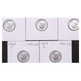 5 1964 D CHOICE  ROOSEVELT DIMES