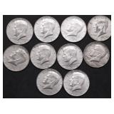 10 40 % SILVER HALF DOLLARS