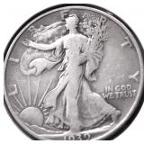 1939 D WALKING HALF DOLLAR F