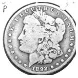 1892 MORGAN DOLLAR VG