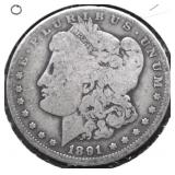 1891 O MORGAN DOLLAR VG