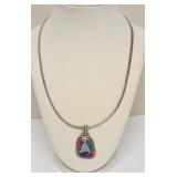 STERLING SILVER UNIQUE GLASS NECKLACE
