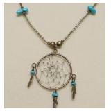 SILVER/TURQUOISE  NAVAHO  NECKLACE