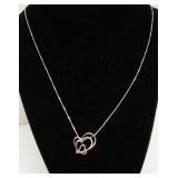 STRLING SILVER OPEN HEART CUT NECKLACE