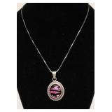 STERLING SILVER UNIQUE GLASS PENDANT
