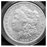 1882 O MORGAN DOLLAR AU