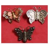 STERLING SILVER BUTTERFLY BROACHES