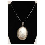 2" STERLING SILVER VINTAGE LOCKET NECKLACE