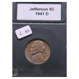 1941 D  SUPURB GEM JEFFERSON NICKEL FULL STEPS