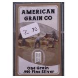1 GRAIN .999 SILVER BAR