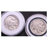 TWO BUFFALO NICKELS