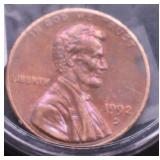 1992 D CLOSE AM LINCOLN CENT AU
