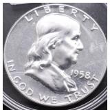 1958 PROOF FRANKLIN HALF DOLLAR