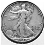 1940 S WALKING HALF DOLLAR VF
