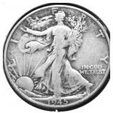 1945 D WALKING HALF DOLLAR F