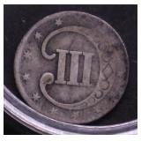 1852 SILVER 3 CENTS G