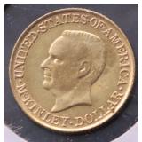 1916 McKINLEY GOLD DOLLAR XF