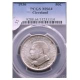 1936 PCGS MS64 CLEVELAND HALF DOLLAR