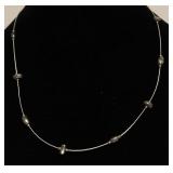 STERLING SILVER BEADED NECKLACE