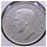 1951 CANADA SILVER DOLLAR AU