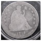1891 SEATED QUARTER AG