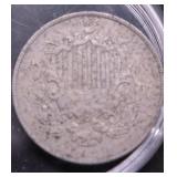 1862 SHIELD NICKEL VF
