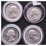4 CLAD WASHINGTON QUARTERS 1976 PROOF 1984S