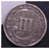 1853 3 CENT PIECE VF