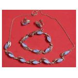 BLUE STONE BLING NECKLACE SET