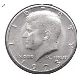 1973 D GEM BU KENNEDY HALF DOLLAR