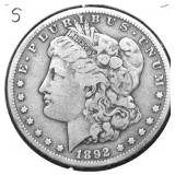 1892 S MORGAN DOLLAR VF