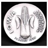 1938 IOWA NUMISMATIC ASSOCIATION SILVER MEDAL