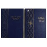 1 WALKING HALF  1 LIBERTY QUARTER BOOKS