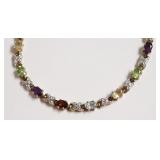 STERLING SILVER MULTI STONE BRACELET