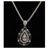 STERLING SILVER CZ NECKLACE