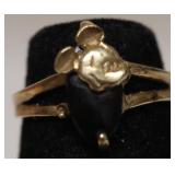 10K GOLD BLACK ONYX RING  SZ 5   2.37 GRAMS