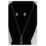 STERLING INFINITY PENDANT/EAR RING STUDS NECKLACE