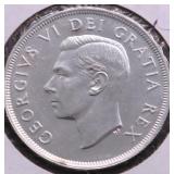 1949 CANADA SILVER DOLLAR AU