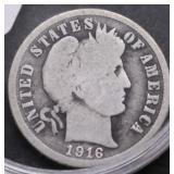 1916 BARBER DIME G